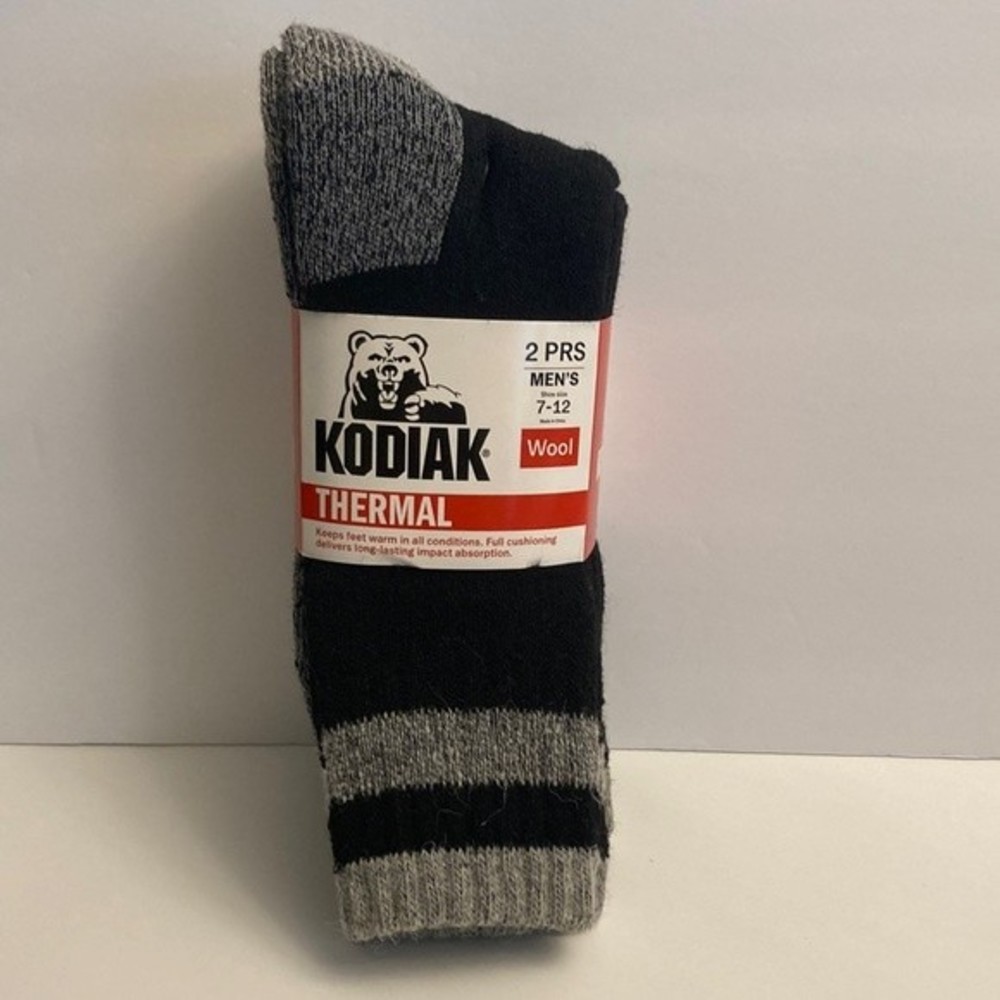 Kodiak Thermal Wool Blend Socks Black Grey